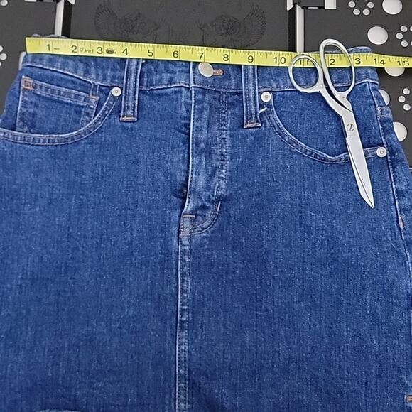 Madewell Stretch Denim Straight Mini Skirt Step-Hem Edition 26 - Picture 12 of 16